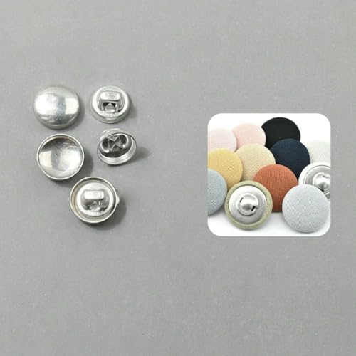 100 Sätze/Los 16L-60L Überzogener Knopf Aluminiumbasis Runde Brotform Stoffknöpfe für DIY Stoffmantel Nähzubehör-LKP-18L-100Sets von ZEYRU