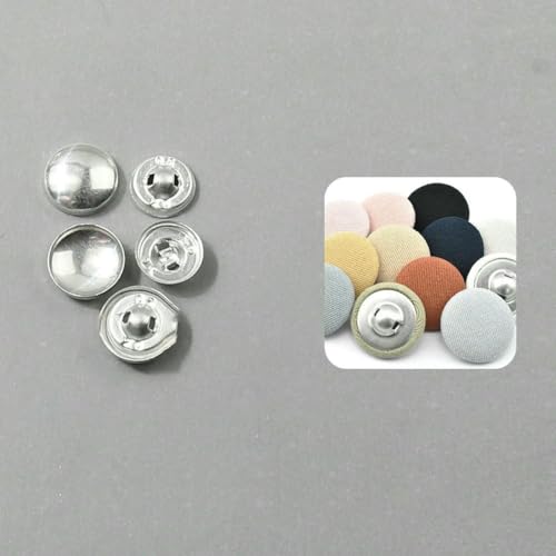 100 Sätze/Los 16L-60L Überzogener Knopf Aluminiumbasis Runde Brotform Stoffknöpfe für DIY Stoffmantel Nähzubehör-LKP-20L-100Sets von ZEYRU
