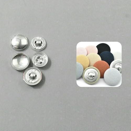 100 Sätze/Los 16L-60L Überzogener Knopf Aluminiumbasis Runde Brotform Stoffknöpfe für DIY Stoffmantel Nähzubehör-LKP-20L-100Sets von ZEYRU