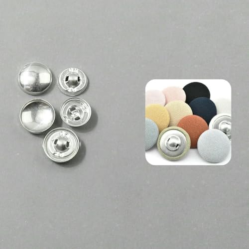 100 Sätze/Los 16L-60L Überzogener Knopf Aluminiumbasis Runde Brotform Stoffknöpfe für DIY Stoffmantel Nähzubehör-LKP-22L-100Sets von ZEYRU