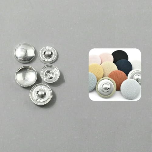 100 Sätze/Los 16L-60L Überzogener Knopf Aluminiumbasis Runde Brotform Stoffknöpfe für DIY Stoffmantel Nähzubehör-LKP-24L-100Sets von ZEYRU