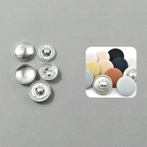 100 Sätze/Los 16L-60L Überzogener Knopf Aluminiumbasis Runde Brotform Stoffknöpfe für DIY Stoffmantel Nähzubehör-LKP-24L-100Sets von ZEYRU