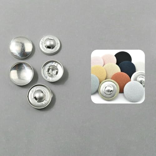 100 Sätze/Los 16L-60L Überzogener Knopf Aluminiumbasis Runde Brotform Stoffknöpfe für DIY Stoffmantel Nähzubehör-LKP-26L-100Sets von ZEYRU