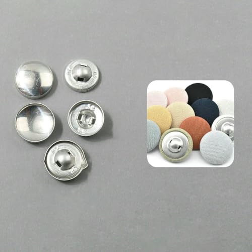 100 Sätze/Los 16L-60L Überzogener Knopf Aluminiumbasis Runde Brotform Stoffknöpfe für DIY Stoffmantel Nähzubehör-LKP-28L-100Sets von ZEYRU