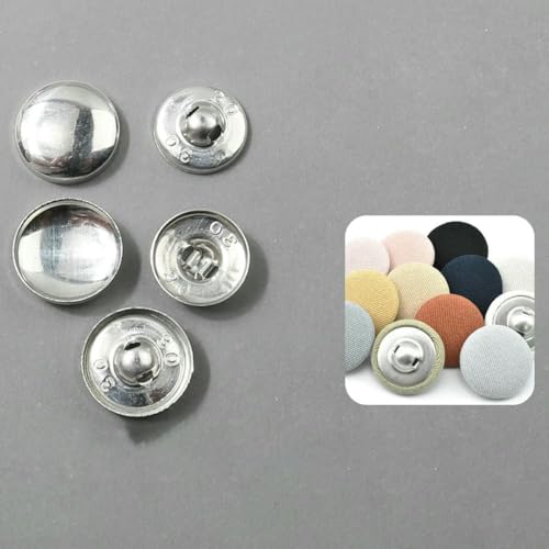 100 Sätze/Los 16L-60L Überzogener Knopf Aluminiumbasis Runde Brotform Stoffknöpfe für DIY Stoffmantel Nähzubehör-LKP-32L-100Sets von ZEYRU