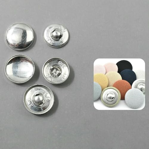 100 Sätze/Los 16L-60L Überzogener Knopf Aluminiumbasis Runde Brotform Stoffknöpfe für DIY Stoffmantel Nähzubehör-LKP-34L-100Sets von ZEYRU