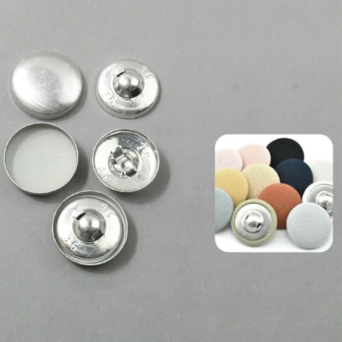 100 Sätze/Los 16L-60L Überzogener Knopf Aluminiumbasis Runde Brotform Stoffknöpfe für DIY Stoffmantel Nähzubehör-LKP-44L-100Sets von ZEYRU