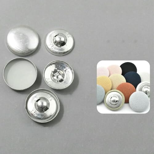 100 Sätze/Los 16L-60L Überzogener Knopf Aluminiumbasis Runde Brotform Stoffknöpfe für DIY Stoffmantel Nähzubehör-LKP-48L-100Sets von ZEYRU