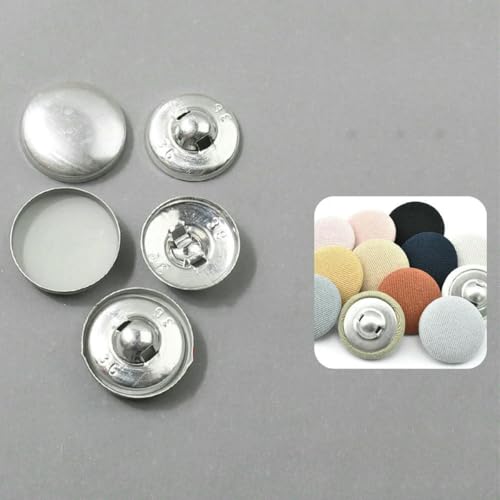 100 Sätze/Los 16L-60L Überzogener Knopf Aluminiumbasis Runde Brotform Stoffknöpfe für DIY Stoffmantel Nähzubehör-LKP-48L-100Sets von ZEYRU