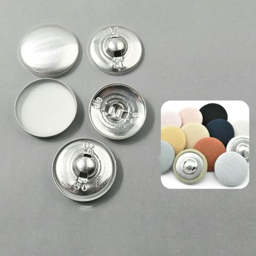 100 Sätze/Los 16L-60L Überzogener Knopf Aluminiumbasis Runde Brotform Stoffknöpfe für DIY Stoffmantel Nähzubehör-LKP-50L-100Sets von ZEYRU