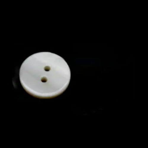 100 Stück/Los echte natürliche Muschelknöpfe 10 mm/15 mm/20 mm 2-Loch flache Perlmuttknöpfe dicker Knopf-15 mm von ZEYRU