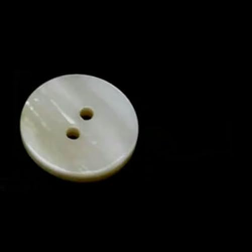 100 Stück/Los echte natürliche Muschelknöpfe 10 mm/15 mm/20 mm 2-Loch flache Perlmuttknöpfe dicker Knopf-20 mm von ZEYRU