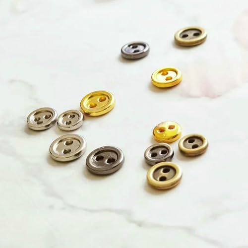 100 Stück/Los runde Metallknöpfe 6/7/8 mm Schnalle für DIY-Kleidung, Puppennähen, Dekoration, 2 Löcher, Knopf, Bastelzubehör, KCGold, 6 mm 100 Stück/Los runde Metallknöpfe 6/7/8 mm Schnalle für DIY-Kleidung, Puppennähen, Dekoration, 2 Löcher, Knopf, Bastelzubehör, KCGold, 6 mm von ZEYRU