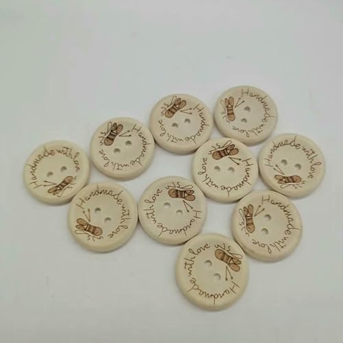 100 Stück 15/20/25 mm, handgefertigt, mit Liebe geschnitzt, Holzknöpfe, flache Rückseite, 2 Löcher, Holzknopf, Nähwerkzeuge, DIY, Scrapbook, Basteln, Biene, 25 mm 100 Stück 15/20/25 mm, handgefertigt, mit Liebe geschnitzt, Holzknöpfe, flache Rückseite, 2 Löcher, Holzknopf, Nähwerkzeuge, DIY, Scrapbook, Basteln, Biene, 25 mm von ZEYRU