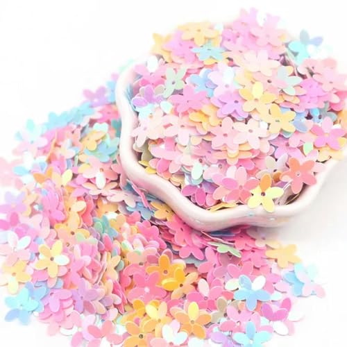 10g Mix Pailletten Macaron Blume Schneeflocke Stern Lose Pailletten zum Basteln Nail Art Glitzer Pailletten DIY Konfetti Zubehör-wu zi hua-MCMX 10g von ZEYRU