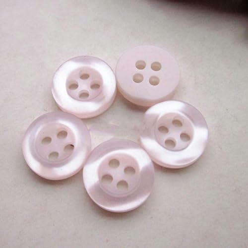 11 mm 7/16 Zoll, 4 Löcher, 14 Farben, runder Rand, perlmuttartige Knöpfe für Kleidung, Hemden, Kunstharz, Nähzubehör R0201-043-03, Rosa 11 mm 7/16 Zoll, 4 Löcher, 14 Farben, runder Rand, perlmuttartige Knöpfe für Kleidung, Hemden, Kunstharz, Nähzubehör R0201-043-03, Rosa von ZEYRU