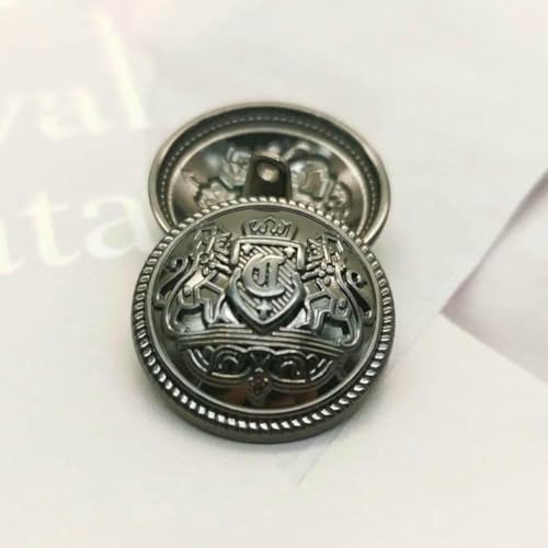 15–25 mm goldene Metallknöpfe für Kleidung im British Lion Academy-Stil, Manteldekorationen, Knöpfe, Nähzubehör, Großhandel, 6 Stück, 1–15 mm, 6 Stück von ZEYRU