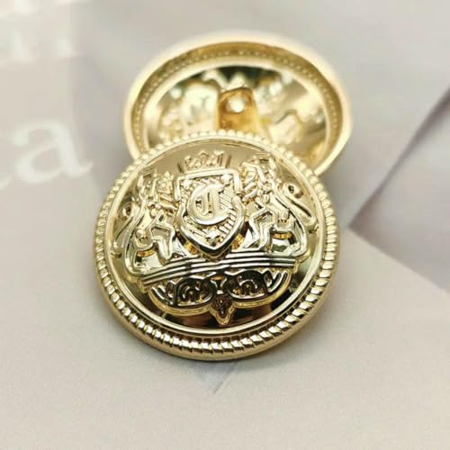 15–25 mm goldene Metallknöpfe für Kleidung im British Lion Academy-Stil, Manteldekorationen, Knöpfe, Nähzubehör, Großhandel, 6 Stück, 6–18 mm, 6 Stück 15–25 mm goldene Metallknöpfe für Kleidung im British Lion Academy-Stil, Manteldekorationen, Knöpfe, Nähzubehör, Großhandel, 6 Stück, 6–18 mm, 6 Stück von ZEYRU