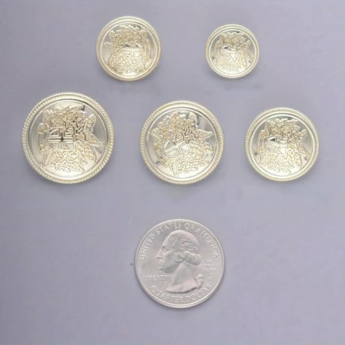 15 Stück Metallknöpfe mit Kronenmuster, Vintage, britischer College-Stil, Anzugknöpfe, handgenäht, Mantel, Kleidung, goldene Knöpfe und Abzeichen, 9 Karat Gold, 15 mm von ZEYRU