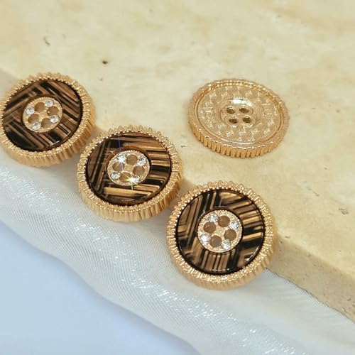 18/20/23/25 MM Mehrfarbige Metallknöpfe mit 4 Löchern für Kleidung, Modedekor, Strassknopfmacher, Handwerkslieferant, DIY-6.-23,0 mm, 6 Stück von ZEYRU