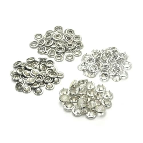 20 Sets Perlenverschlüsse, Ringdruckknöpfe, Druckknöpfe, 10 mm, 12 mm, für Bastelbedarf, transparent, Kappe 12 mm von ZEYRU