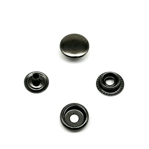 25 Sets Nr. 655, Nr. 633, Nr. 831, Nr. 201, Metall, kein Nähen, Druckknopf, Druckknopf, Niete, Ledertasche, Kleidung, Jacke, Reparatur, Niete, DIY-201, 15 mm, Pistolenschwar von ZEYRU