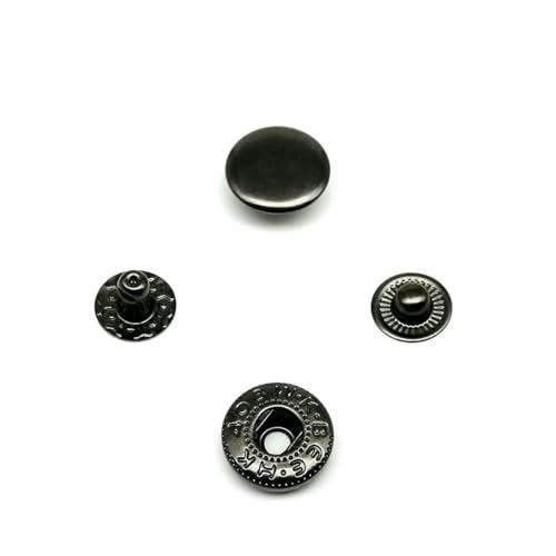 25 Sets Nr. 655, Nr. 633, Nr. 831, Nr. 201, Metall, kein Nähen, Druckknopf, Druckknopf, Niete, Ledertasche, Kleidung, Jacke, Reparatur, Niete, DIY-831, 15 mm, Pistolenschwar von ZEYRU