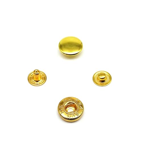 25 Sets Nr. 655 Nr. 633 Nr. 831 Nr. 201 Metall-Druckknopfverschluss ohne Nähen, Druckknopf, Niete, Ledertasche, Kleidung, Jacke, Reparaturniete, DIY-633, 12,5 mm, goldfarben von ZEYRU