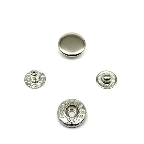 25 Sets Nr. 655 Nr. 633 Nr. 831 Nr. 201 Metall-Druckknopfverschluss ohne Nähen, Druckknopf, Niete, Ledertasche, Kleidung, Jacke, Reparaturniete, DIY-831, 15 mm, silberfarben von ZEYRU