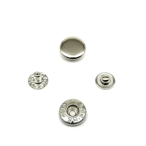 25 Sets Nr. 655 Nr. 633 Nr. 831 Nr. 201 Metall-Druckknopfverschluss ohne Nähen, Druckknopf, Niete für Ledertaschen, Kleidung, Jacken, Reparaturnieten, DIY-633, 12,5 mm, silb von ZEYRU