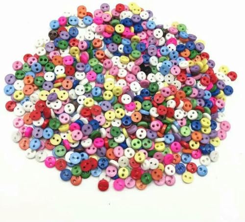 250 Stück 3,0 mm 4,0 mm 5 mm 6 mm Mini-Knöpfe für Puppen und Plüschtiere, Kleidung – und Designs – 4,0 mm rund von ZEYRU