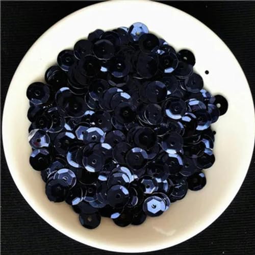 2500 Stück (30 g) Blaue Farbserie, 6 mm, runde Tasse, lose Pailletten, Hochzeit, Nähen, Basteln, Damenbekleidungszubehör – dunkles Marineblau von ZEYRU