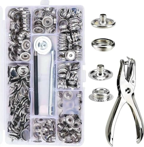 270/240-teiliges Druckknopf-Verschluss-Set aus Edelstahl für Segeltuch und Polsterung in Marinequalität für Bootsabdeckungen, 60 Sets 270/240-teiliges Druckknopf-Verschluss-Set aus Edelstahl für Segeltuch und Polsterung in Marinequalität für Bootsabdeckungen, 60 Sets von ZEYRU
