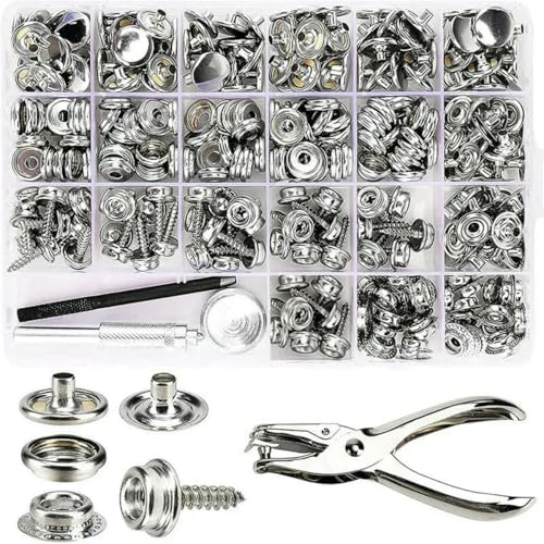 270/240-teiliges Druckknopf-Verschluss-Set aus Edelstahl für Segeltuch und Polsterung in Marinequalität für Bootsabdeckungen, 80 Sets 270/240-teiliges Druckknopf-Verschluss-Set aus Edelstahl für Segeltuch und Polsterung in Marinequalität für Bootsabdeckungen, 80 Sets von ZEYRU