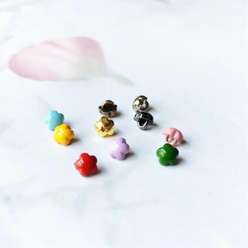 30 Stück 4,0 mm Mini-Blumenknopf BJD-Puppe Metallgürtelschnalle für DIY-Puppentaschen, Schuhe, Kleidung, handgefertigte Kleidung, Nähzubehör, gemischte Farben von ZEYRU