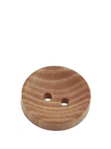 30 Stück Naturfarbene Holzknöpfe mit Kamelienholzmaserung, 15 mm, 18 mm, 20 mm, Nähzubehör für Kleidung, dekorativer Knopf mit 2 Löchern, Knopf MT40-15 mm von ZEYRU