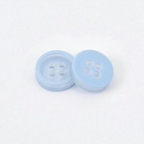 4 Löcher, 11 mm, runde Hemdknöpfe für Kleidung, Kinder, Babys, süße Kleidung, Dekoration, Handarbeiten, handgefertigtes DIY-Zubehör, Blau, 11,5 mm (10 Stück) von ZEYRU