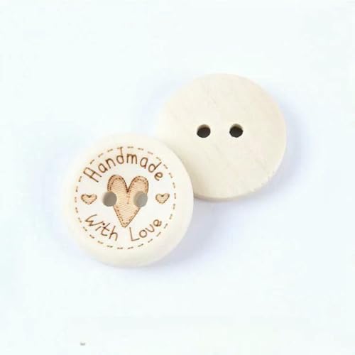 40 Stück 20 mm runde Holzknöpfe, handgefertigt mit Liebe, zum Nähen, DIY, 2 Löcher, Kleidungsstück, Pullover, Basteln für Scrapbooking, Verzierung – mit Herz 40 Stück 20 mm runde Holzknöpfe, handgefertigt mit Liebe, zum Nähen, DIY, 2 Löcher, Kleidungsstück, Pullover, Basteln für Scrapbooking, Verzierung – mit Herz von ZEYRU