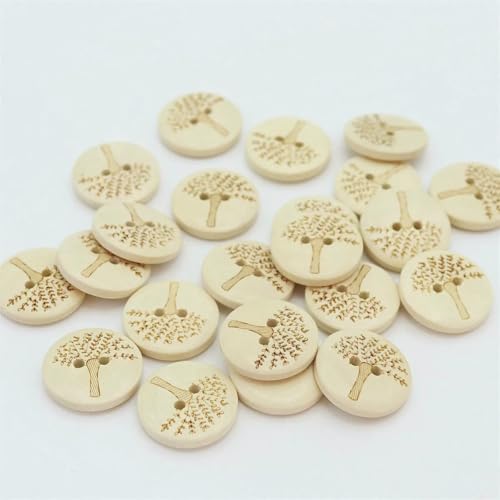 40 Stück 20 mm runde Holzknöpfe, handgefertigt mit Liebe, zum Nähen, DIY, 2 Löcher, für Kleidungsstücke, Pullover, Basteln, Scrapbooking, Verzierung, Baum 40 Stück 20 mm runde Holzknöpfe, handgefertigt mit Liebe, zum Nähen, DIY, 2 Löcher, für Kleidungsstücke, Pullover, Basteln, Scrapbooking, Verzierung, Baum von ZEYRU