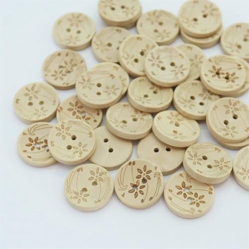 40 Stück 20 mm runde Holzknöpfe, handgefertigt mit Liebe, zum Nähen, DIY, 2 Löcher, für Kleidungsstücke, Pullover, Basteln, Scrapbooking, Verzierung, Blume 40 Stück 20 mm runde Holzknöpfe, handgefertigt mit Liebe, zum Nähen, DIY, 2 Löcher, für Kleidungsstücke, Pullover, Basteln, Scrapbooking, Verzierung, Blume von ZEYRU