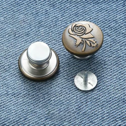 5/10 Stück Jeansknöpfe, 17 mm, Ersatz-Näh-Druckknopf-Befestigungswerkzeug, abnehmbare Jeansknöpfe ohne Nägel, für Kleidung und Hosen, Stil P-08, 10 Stück im Karton 5/10 Stück Jeansknöpfe, 17 mm, Ersatz-Näh-Druckknopf-Befestigungswerkzeug, abnehmbare Jeansknöpfe ohne Nägel, für Kleidung und Hosen, Stil P-08, 10 Stück im Karton von ZEYRU