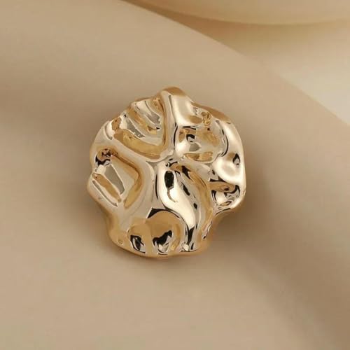 5 Stück Knöpfe mit unregelmäßiger Form, goldene modische Metallknöpfe, 15/21,5 mm, edle Schaftknöpfe, Nähzubehör für Kleidungsstücke, goldfarben, 15 mm von ZEYRU