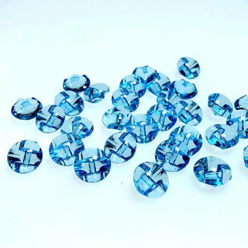 50/100/Stück 12 mm gemischte Farbe transparente Acrylknöpfe Bekleidung Nähzubehör DIY Handwerk-blau-50 Stück von ZEYRU