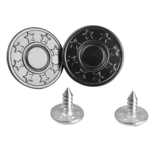 50 Sets Vintage Star Jean Tack Metallknöpfe 17 mm zum Nähen, Scrapbooking, Verzierungen, Basteln, Schmuckherstellung, Stricken - schwarz 50 Sets Vintage Star Jean Tack Metallknöpfe 17 mm zum Nähen, Scrapbooking, Verzierungen, Basteln, Schmuckherstellung, Stricken - schwarz von ZEYRU