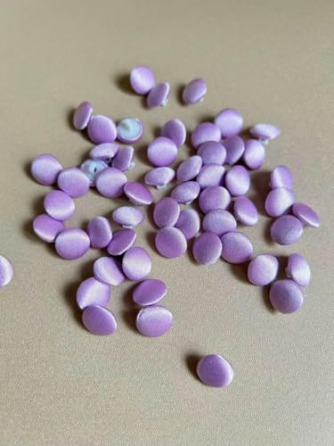 50 Stück/Los Bunte Satin-Stoffknöpfe für Hochzeitskleider, Rückenmantel, Hemd, DIY-Kleidungsdekoration (1 m Schnallenseil in gleicher Farbe senden) - Violett - Durchmesser 1, von ZEYRU