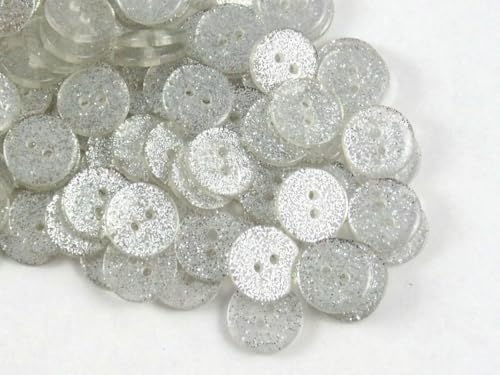 50 Stück 13,0 mm/15 mm/19 mm Glitzerharz, runde Knöpfe, 2 Löcher, Nähzubehör, funkelnde Verzierung, Silber, 15 mm 50 Stück 13,0 mm/15 mm/19 mm Glitzerharz, runde Knöpfe, 2 Löcher, Nähzubehör, funkelnde Verzierung, Silber, 15 mm von ZEYRU