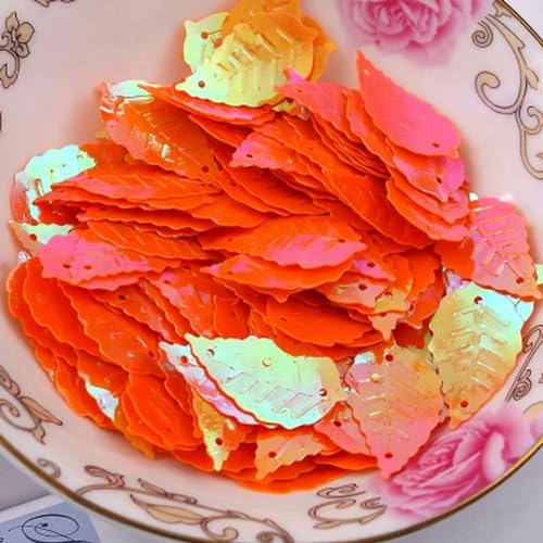 50 Stück 13 x 24 mm AB-farbige Blatt-Pailletten mit 2 Löchern zum Nähen, für Hochzeiten, Basteln, DIY-Kleidungsstücke, Zubehör-AB orange-13 x 24 mm 50 Stück 13 x 24 mm AB-farbige Blatt-Pailletten mit 2 Löchern zum Nähen, für Hochzeiten, Basteln, DIY-Kleidungsstücke, Zubehör-AB orange-13 x 24 mm von ZEYRU