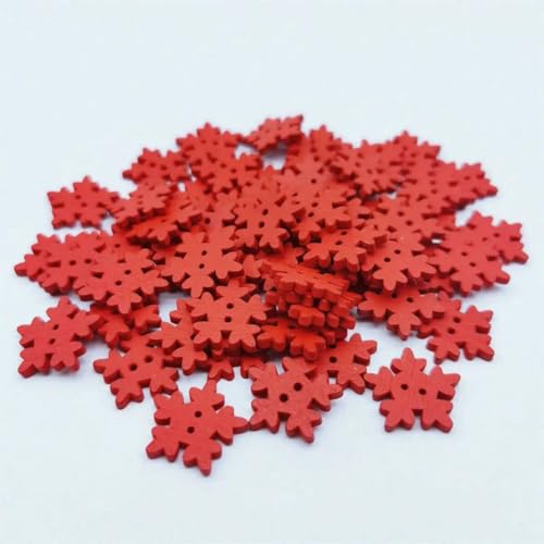 50 Stück 18 mm Holzknöpfe mit Weihnachtsschneeflocke, Verzierungen, Kartenherstellung, DIY, Winterbasteln, Weihnachten, 2 Löcher, Nähzubehör, Rot 50 Stück 18 mm Holzknöpfe mit Weihnachtsschneeflocke, Verzierungen, Kartenherstellung, DIY, Winterbasteln, Weihnachten, 2 Löcher, Nähzubehör, Rot von ZEYRU