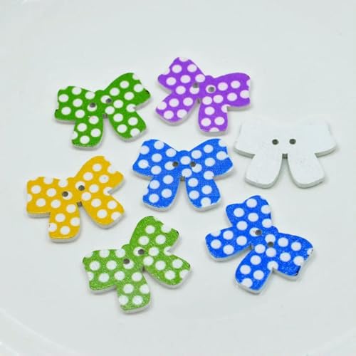 50 Stück natürliche Holzknöpfe mit 2 Löchern, Schmetterlingsblumen, Scrapbooking, Basteln, Nähzubehör, Dekorationen, Schleife, 30 x 22 mm 50 Stück natürliche Holzknöpfe mit 2 Löchern, Schmetterlingsblumen, Scrapbooking, Basteln, Nähzubehör, Dekorationen, Schleife, 30 x 22 mm von ZEYRU