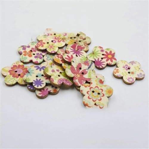 50 Stück natürliche Holzknöpfe mit 2 Löchern, Schmetterlingsblumen, Scrapbooking, DIY-Bastelarbeiten, Nähzubehör, Dekorationen, Blume 2 50 Stück natürliche Holzknöpfe mit 2 Löchern, Schmetterlingsblumen, Scrapbooking, DIY-Bastelarbeiten, Nähzubehör, Dekorationen, Blume 2 von ZEYRU